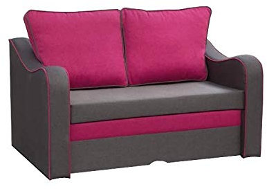 E-MEUBLES Petit Canapé lit Convertible Salon Chambre d'ado Relax 2 Places Noveau Lucky (Rose)