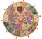 Stylo Culture Ethnisch Dekorativ Rund Bodenkissenbezug 70 x 70 cm Groß Bodenkissen Patchwork Vintage Beige Boho Patchwork Wohnkultur Baumwolle Bestickt Boden Sitzkissen Hocker