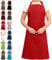 EllaTex Damen/Herren/UNISEX Schürze Kochschürze Kellnerschürze Bistroschürze Küchenschürze Grillschürze Latzschürze 100% Baumwolle, Farbe: Rot