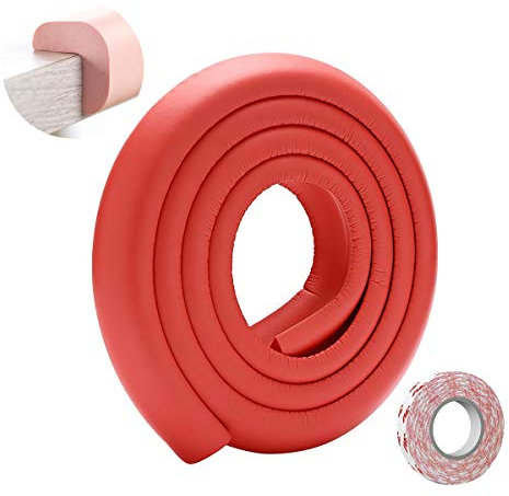 SONARIN Baby Safety Kantenschutz,2M / 6,6ft Eckenschutz Möbel Tischkantenschutz L-Förmige mit starkem Klebeband, Kinderschutz Stoßschutz für Scharfe Möbel Ecken & Tischschutz(Rot)