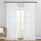 PONY DANCE Extra Lange Gardinen und Vorhänge mit Kräuselband 2er Set H 280 x B 140 cm Gardine Leinenoptik Vorhang Weiss Halbtransparent Wohnzimmer Weiß