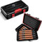 CIGARLOONG Cave à cigares Voyage étui à cigares Double Couche avec hygromètre et humidificateur(Couleur:Rouge)