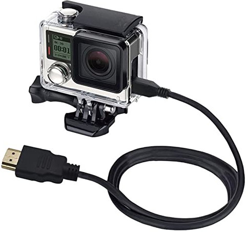 Hensych Cable HDMI a Micro HDMI de 1,5 m de vídeo de 19 pines para Go-Pro Hero 10/9/8/7/6/5/4/3/2/1, para Sony/LG/Panasonic/Canon/Nikon, para teléfonos inteligentes y cámaras