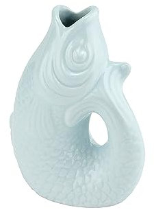 Gift Company Vase Monsieur Carafon XS, Vase déco Poisson, faïence, Blue Horizon
