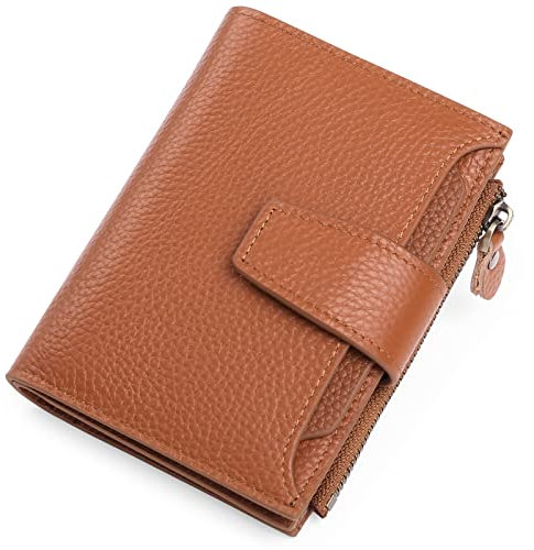SENDEFN Portefeuille Femme Cuir Porte Monnaie Femme Fermeture Eclaire, Portefeuille et Porte Carte Femme RFID Blocage