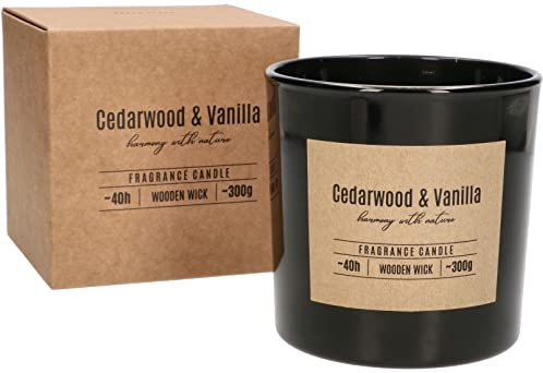 KOTARBAU® Duftkerze im Glas Kerze mit Holzdocht Duft Geschenke mit Angenehmer Aromatherapie Dekorations-Kerzen Cedarwood & Vanilla