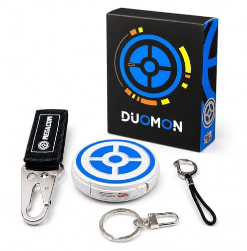 megacom DuoMon 1P/2P Auto Catcher for Poket GO, One-Touch Reconnect, 2XAAA | Dual Accounts, 65ft Bluetooth, Faster Catching, Voice Broadcast, LED & Beep Alerts, 600-Hour with 2×AAA Batteries
