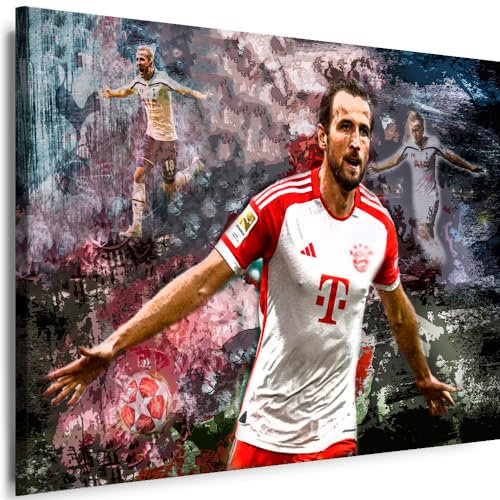 Myartstyle - Bilder Harry Kane FC Fußball Sport 60 x 40 cm Leinwandbilder Xxl - 1 Teilige Wandbilder Kunstdrucke w-a-2031-7