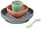Béaba Set Vajilla Silicona Comida Bebé, con Ventosa, Antideslizante, 4 Piezas, Plato Bol Vaso Cuchara, Silicona Sana y Duradera, Apto Lavavajillas, Microondas, mineral