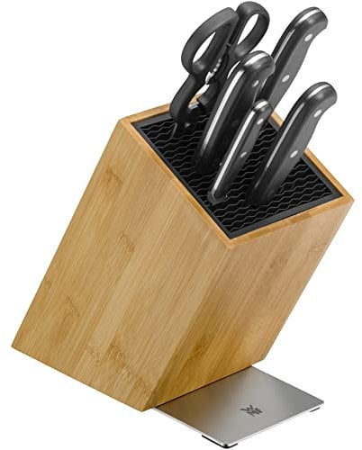 WMF Spitzenklasse Plus Asia Messerblock mit Messerset 6teilig, Made in Germany, 4 Messer geschmiedet, Schere, FlexTec Messerblock, Performance Cut