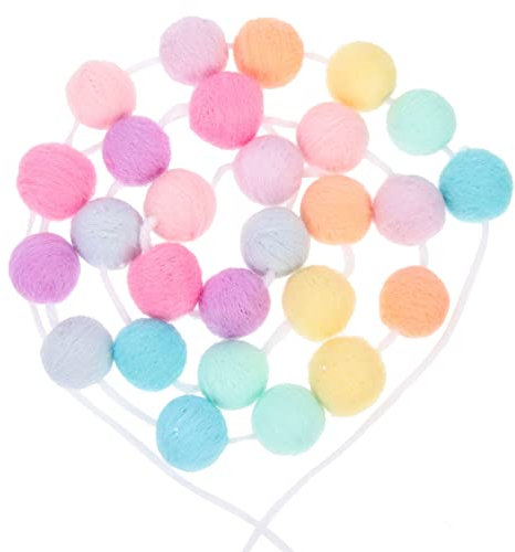 HOMSFOU Wolle Filz Girlande Wollfilz Weihnachtsgirlande Bunte Filzkugeln Girlande Pom Pom Girlande Filzbällchen Wollfilzkugeln Filz Ball String Weihnachtsbaum Kamin Wand Zimmer Deko
