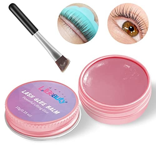 Libeauty Wimpernlifting Kleber, Upgrade Lash Lifting Kleber, 10g, Keine Rückstände, Erfrischend und Sauber, Enthält eine kleine Bürste zum einfachen Anbringen der Wimpern (Rosengeschmack)