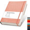 RETTACY Notizbuch B5 liniert - Dickes Tagebuch mit 320 nummerierten Seiten, 1 Rücktasche und hochwertigem Softcover für Frauen und Männer im Büro oder in der Schule, 19 x 25 cm - Rosa