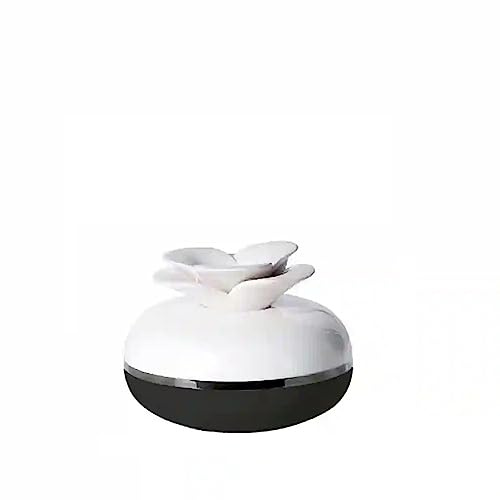 Millefiori Airdesign Diffuser Blume in der Farbe Black, Fassungsvolumen ca. 130ml, Keramikaufsatz Blume für die Duftverteilung, 1BFBK