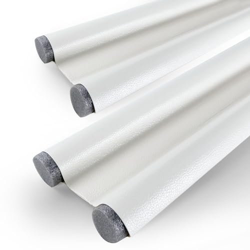 2 Stück Zugluftstopper für Türen 96cm, Windstopper Türdichtung Unten Doppeldichtung Luftzugstopper, Tür Dichtung Zugluftstopper Schalldämmung Türluftstopper (Weiß)