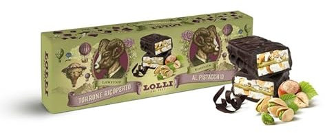 LOLLI Torrone, torrone artigianale, Limited Edition in elegante astuccio graficizzato, 200 g (Crema al pistacchio)