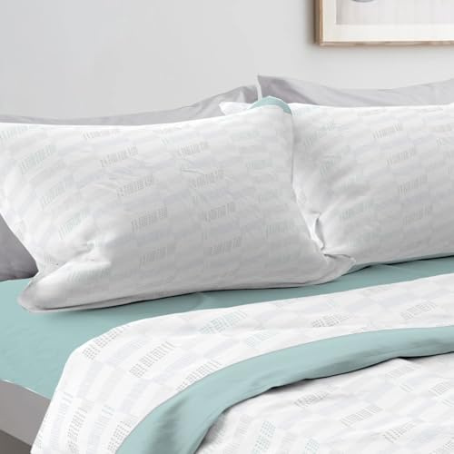 l&j Completo letto caldo pile colore Bianco Grigio Beige Scozzese Rosso Tartan Matrimoniale con Lenzuolo sopra, lenzuolo sotto con angoli e 2 federe Regalo Natale Addobbi Natalizi (Singolo, 3)