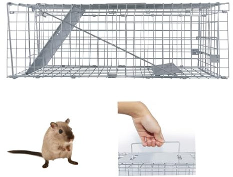 HSHa Rattenfalle Lebendfalle 60 cm Groß, Lebendfalle für Mäuse & Ratten, Garten Marderfalle Rattenfalle Kaninchen aus Metall