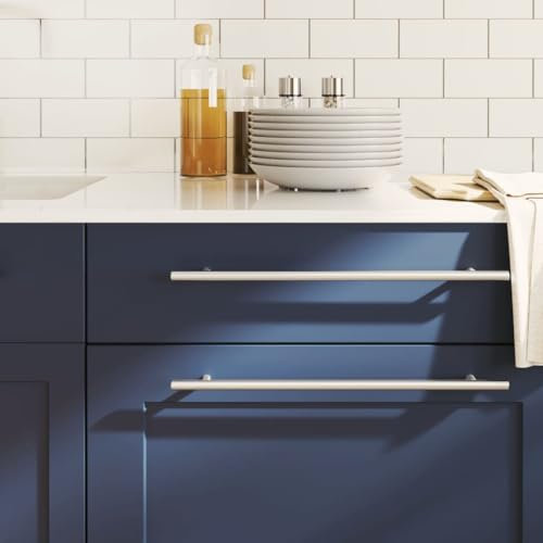 TREISL Tiradores para Armarios 5 uds Multiusos Muebles Tirador Puerta Práctico Manijas de Cocina Diseño Sencillo y Moderno para Cajones de Gabinete Puertas de Armarios Plateado 400x32 mm