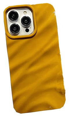 GANGANPRO Cute Case Compatible with iPhone 6 Plus/7 Plus/8 Plus,Wave Frame Curly Shape Shock-Absorbing & Slim Protective Phone Case with Multi-Drop Protection 5.5 inch - Ginger Yellow