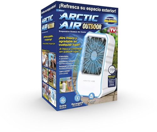 Outdoor, enfriador de aire por evaporación para exteriores, inalámbrico, ligero y portátil con opción de conectar a manguera