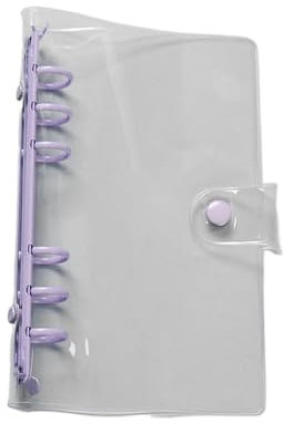 Qinlenyan A7/A6 PVC-Ordnerhülle mit Glitzer, wasserdicht, Ledger, Softcover-Buch, transparente Schale, Bürobedarf, Lila