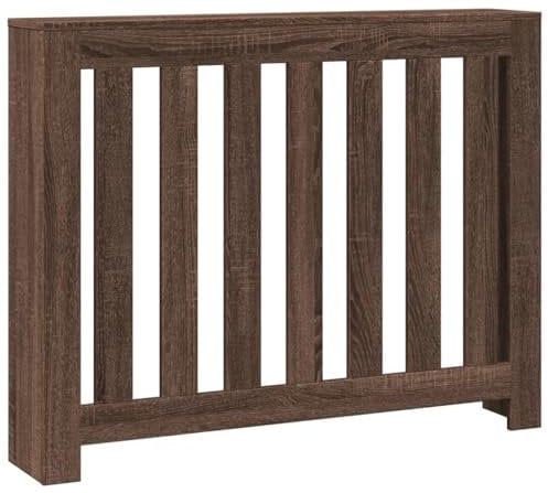 vidaXL Cubierta de radiador Madera ingeniería marrón Roble 104x20x82cm, Tapa de radiador, Cubierta Alta del radiador, Tapa de la válvula del radiador