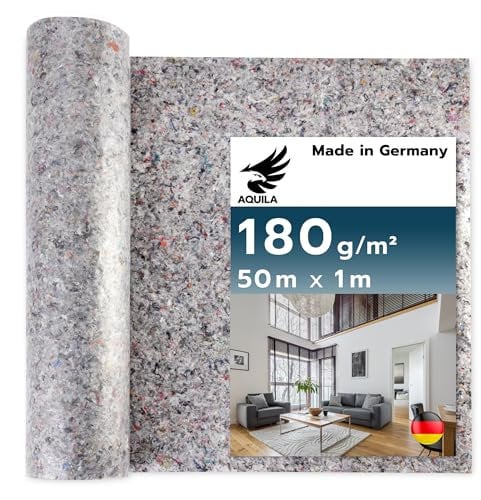 AQUILA Profi Malervlies 50m x 1m, 180 g/m², Kein Durchsickern, hochwertiges Abdeckvlies zum Streichen, Schutz für Böden & Möbel, rutsch- & reißfest, Made in Germany