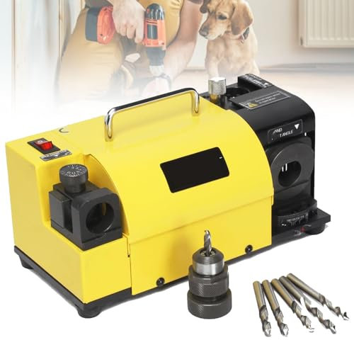 Hydravex Bohrerschärfer, 3–20 mm tragbarer Bohrerschleifer, Schaftfräser-Nachschärfer, professionelle Bohrerschärfmaschine, mit 18 hochpräzisen, einstellbaren Aufnahmewinkeln
