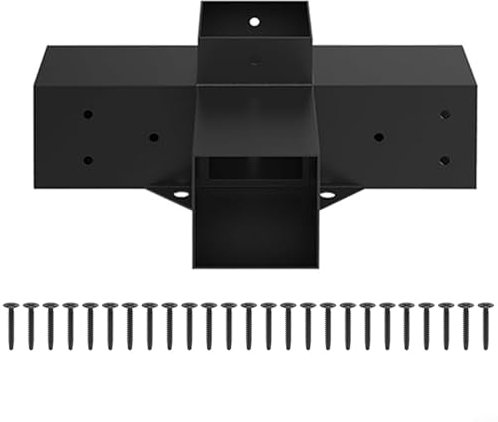 Gettimore Kit de supports de pergola en alliage d'acier pour bois de 10,2 x 10,2 cm avec vis, cadre de tonnelle de jardin en métal (A)