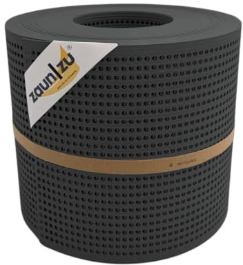 zaun|zu® Rille Sichtschutzstreifen GELOCHT | 30% Lochmuster | PP für Doppelstabmatten Sichtschutz Rolle | Polypropylen | Zaunblende | Made in Germany Anthrazit 26m