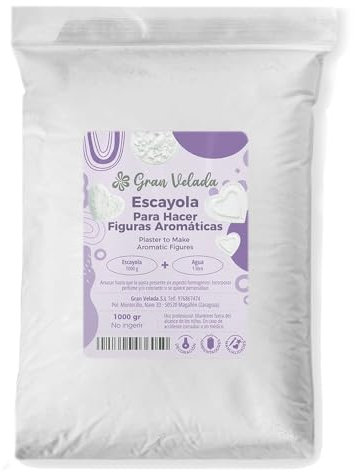 Escayola en Polvo para Figuras Aromáticas | Ideal para Manualidades | Alta Absorción de Esencias | Para Cerámica Perfumada y Ambientadores | Polvo Blanco Fino | 5000 gr