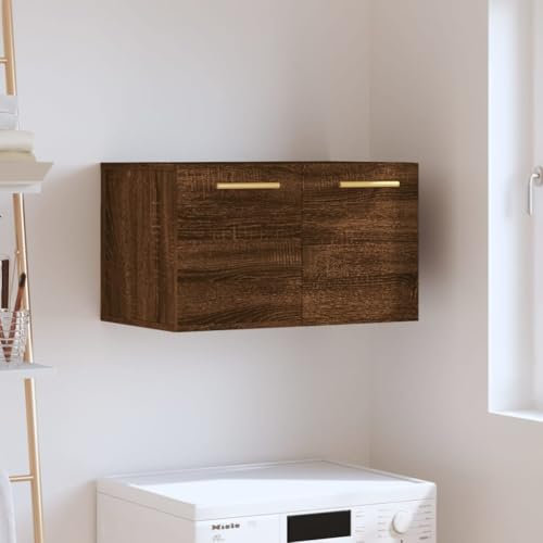 ShGaxin Wandschrank Braun Eichen-Optik 60x36,5x35cm Holzwerkstoff, Hängeschrank, Badezimmerschrank, Badschrank, Aufsatzschrank, Gewürzschrank, Wall Cabinet 830011