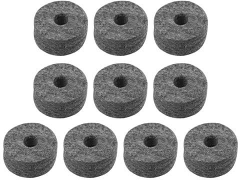 Laroal 10 Pezzi di feltrini per Batteria Jazz, Accessori di Ricambio per Piatti, Supporti per Piatti in Feltro Grigio Adatti per Parti di Ricambio per Kit di Batteria