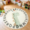 Tapis Design Kinderteppich Teppich Kinderzimmer Rund Kurzflor, rutschfest Waschbare Spielmatte für Jungen Mädchen Mit Tierbild, Grösse: 200 cm Rund, Farbe: Beige