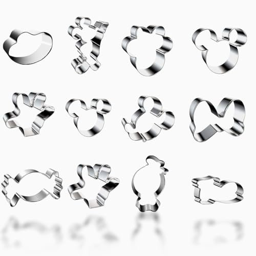 Formine per Biscotti Bambini,12 Pezzi Stampi Biscotti Set Cartone Animato,DIY Formine Biscotti Natale Artigianato per Dolci Caramelle per Decorazione per Dessert Biscotti Pasqua Natalizi