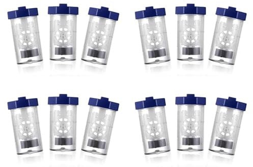 ISKDJBJG 12 Pieces Hydrogen Peroxide Contact Lens Case Cleaner, Eye Scleral Contact Lens Stiff Clip Washer Machine, Portable
