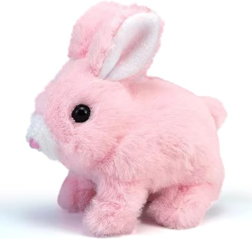 ZBATHTOY hüpfender hase,Hase Spielzeug, Bunnypal, Hüpfendes Kaninchen, Realistisches Kaninchen, Geräusche Macht und Dessen Ohren und Nase Sich Bewegen, Plüschhase für Weihnachtstag Geschenke