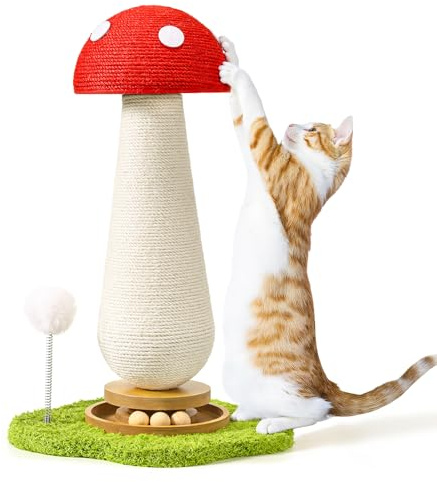 Katzenkratzbaum Vollsisal Wrap Katzenbaum Niedlicher Pilz Katzenturm Kratzbaum für Indoor Katzen