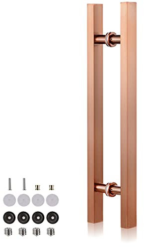 WTLONBF Door Pull Handle Sliding Barn Door Handle with Install Tools, Entry Front Door Push Pull Handle for Wood Glass Doors (Rose Gold 120cm)