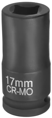 QUARKZMAN 4-Punkt Stecknuss 3/4 Zoll Antrieb 17mm, Metrische Viereck-Impact-Buchse CR-MO-Verdunkelung Standard-Rad-Buchsen Pneumatische Werkzeug für Auto Reparatur Hausgebrauch