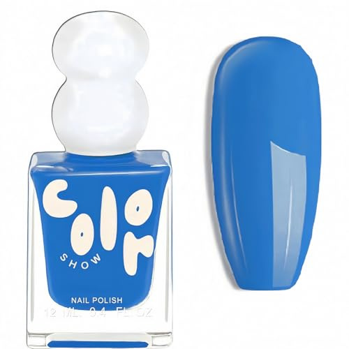 Sky Blue Nail Polish 12ML, Cornflower Blue Nail Varnish Quick Dry No UV Lamp Needed, Glossy Bright Blue Nail Colour, Smooth Solid Manicure Polish for Women Girls