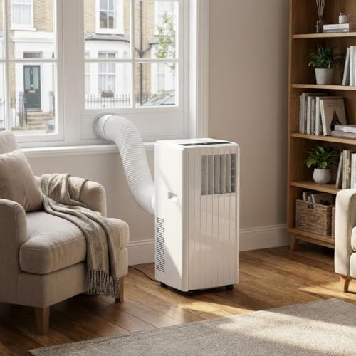 GarveeMore 7000 BTU Portable Air Conditioner, 3-in-1 Mobile Air Con Unit, 36L/Day Dehumidifier, Cools 28m², Energy Class A, 24H Timer, Quiet Freestanding AC with Window Kit & Remote