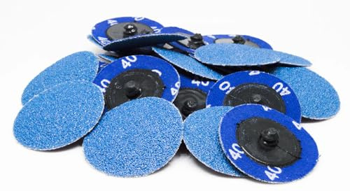 Benchmark Abrasives 2 Inch Sanding Discs Quick Change Zirconia - Male R Type Backing Drill & Die Grinder Sanding Disc for Deburring Polishing Rust Remover for Metal Paint Stripper (25 Pack), 80 Grit