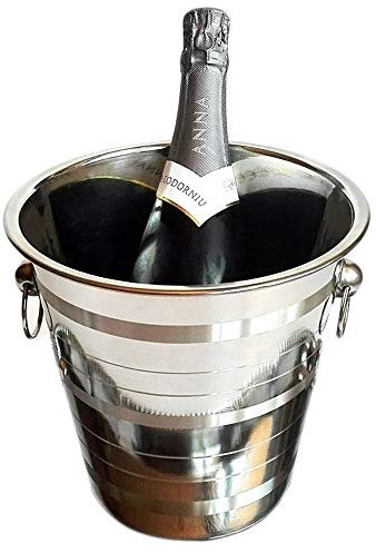 Space Home - Seau à Champagne avec Poignées - Vasque à Champagne - Seau à Glace, Sceaux à Glace, Seaux à Champagne, Seau à Champagne, Seau à Glaçons, Seau à Vin - Acier Inoxydable
