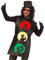 KarnevalsTeufel.de Kostüm Ampelmännchen, 1-teiliges Spaß-Kostüm im Ampel-Design