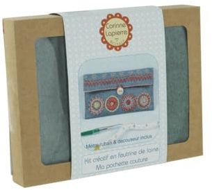 Corinne Lapierre Wool Sewing Pouch Felt Craft Mini Kit, Multi-Colour, 15 x 8 cm