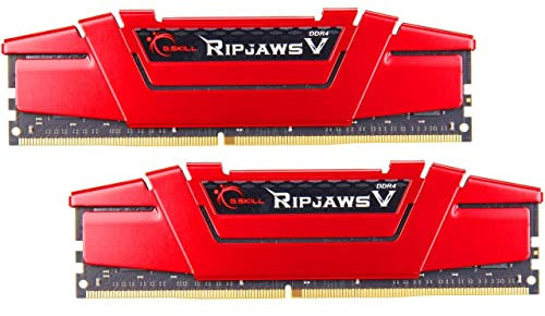 G.SKILL Ripjaws V Series (Intel XMP) DDR4 RAM 32GB (2x16GB) 3600MT/s CL19-20-20-40 1.35V Desktop Computer Memory UDIMM - Red (F4-3600C19D-32GVRB)