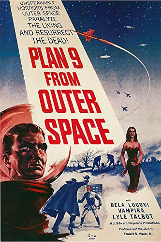 American Gift Services - Vintage Ed Wood Filmposter Plan 9 aus dem Weltraum – 28,9 x 43,2 cm