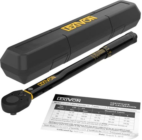 LEXIVON 3/8-Inch Drive Click Torque Wrench 10~80 Ft-Lb/13.6~108.5 Nm (LX-182)